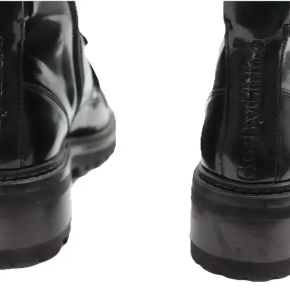 See by Chloe Women Size 37 Black Mallory Combat Ankle Boot Leather Biker $890 - Picture 8 of 13